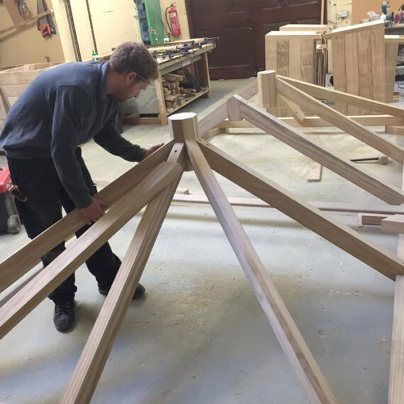 bespoke hardwood roof in production