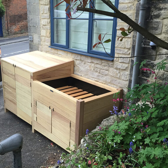 bespoke outside planter with storage