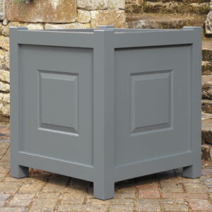 Iris neoclassical-inspired panelled bespoke wooden planter.