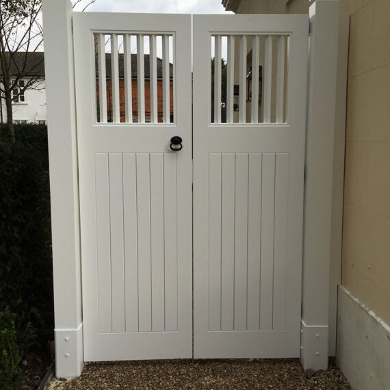 tall white bespoke hardwood gate
