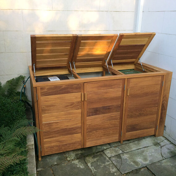 wooden garden bin storage