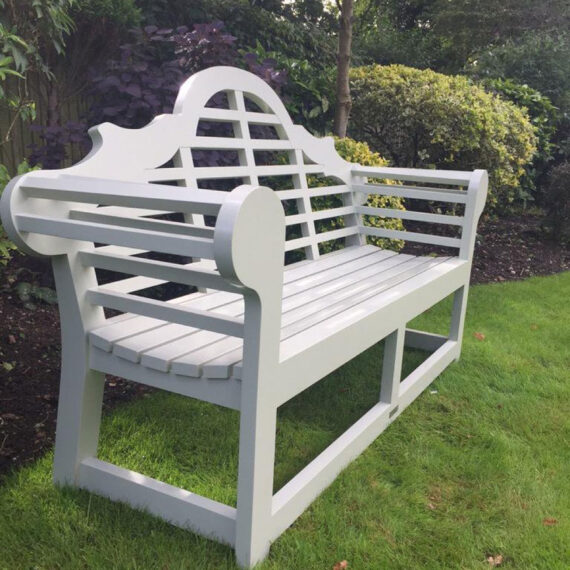 white painted hardwood bench