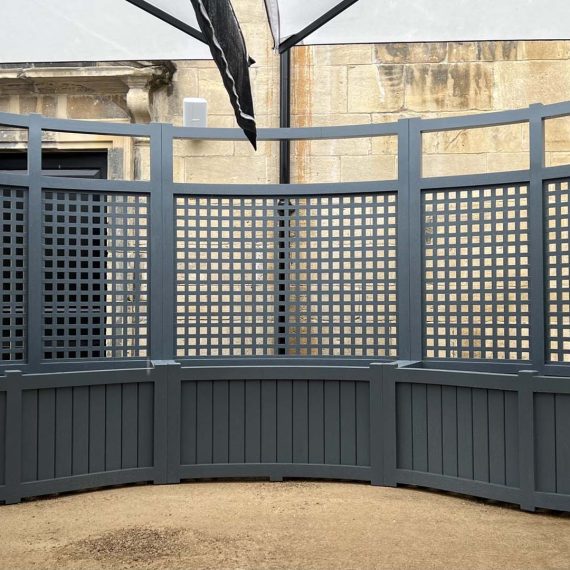 Commissioned Integral Modernist Trellis Curved Planter