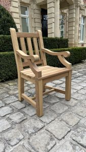 Traditional solid oak outdoor garden carver made to order.