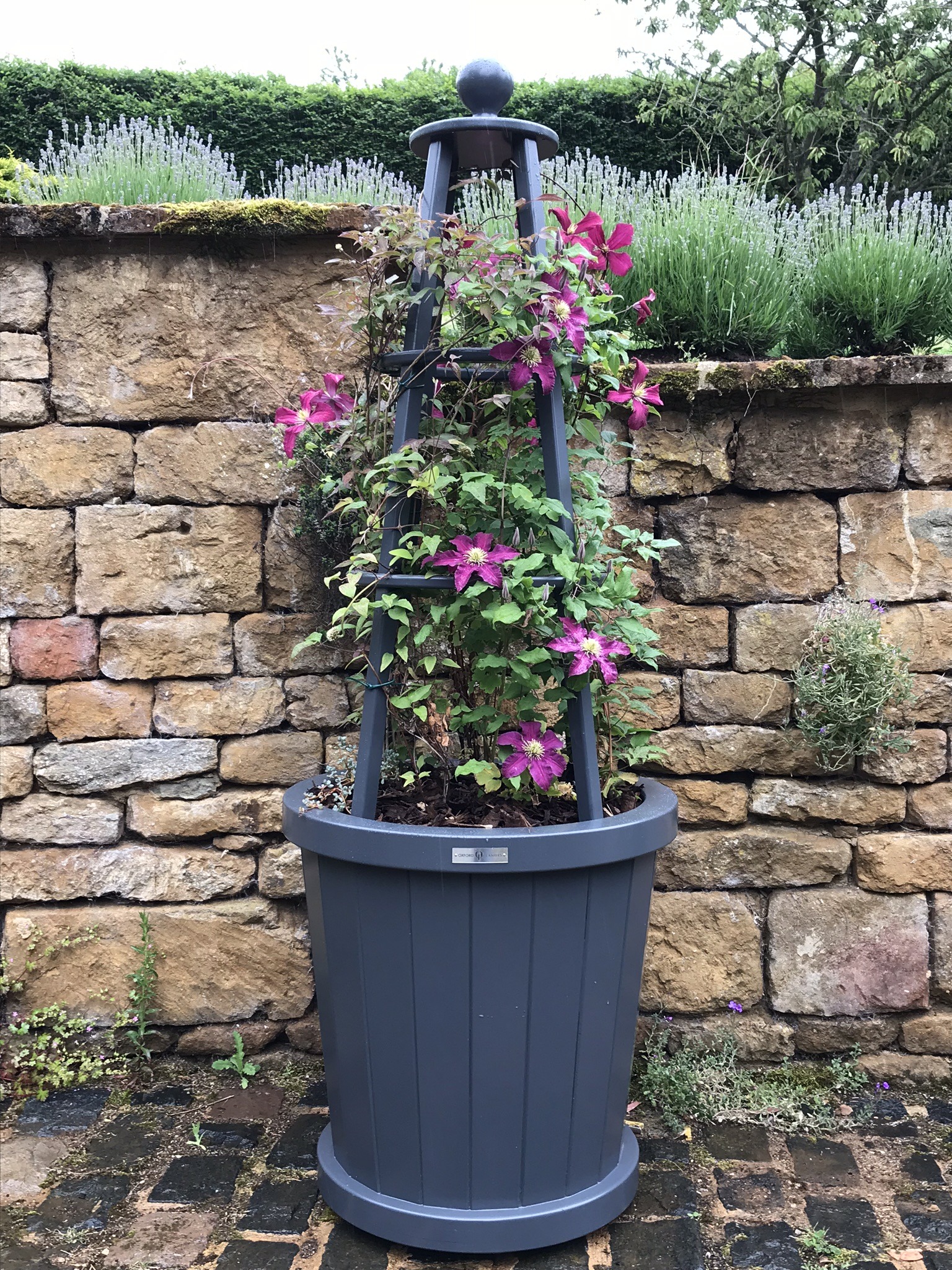 Grey_oriel_obelisk The Oriel Obelisk ™ Wooden Planter Obelisk