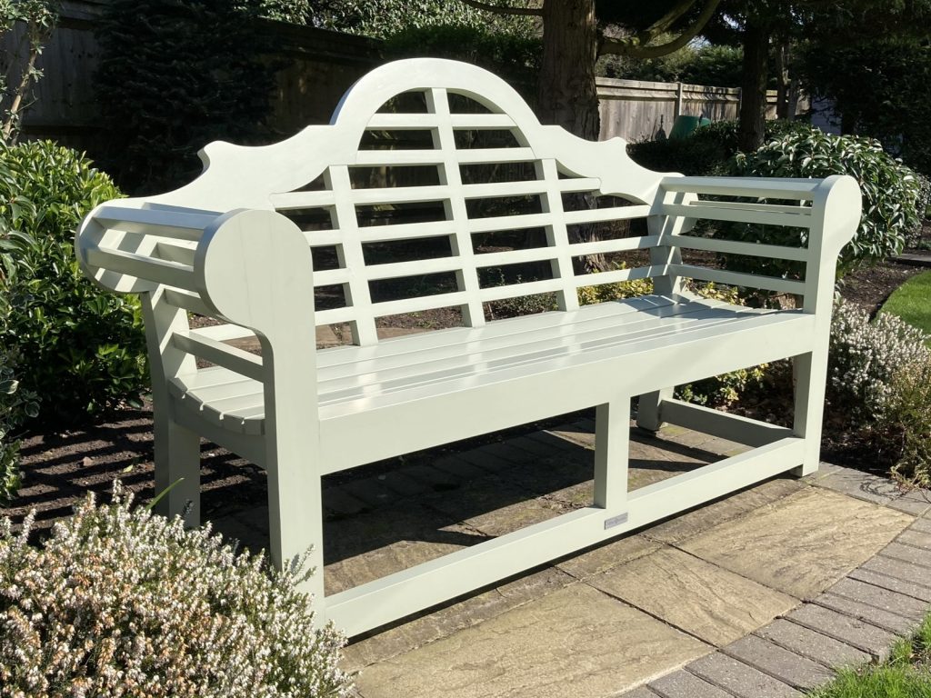 Our lutyens bench in accoya and spray coated. Lutyens Bench wooden garden bench with classic architectural design