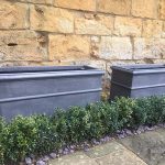 Bespoke lead garden trough planter duo