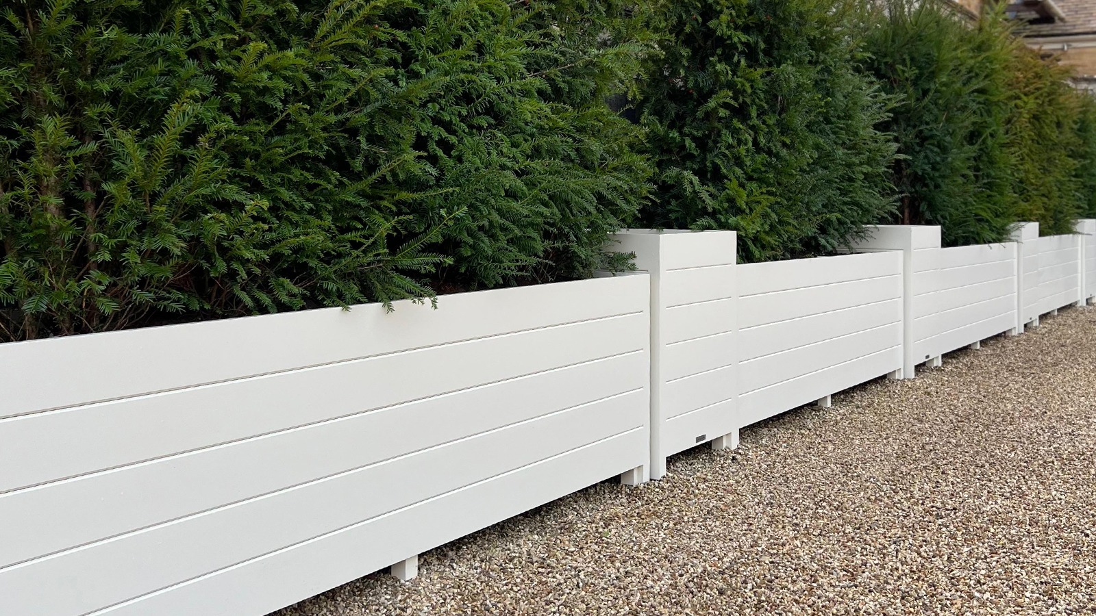 contemporary Accoya trough planter contemporary Accoya trough planter