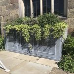 Contemporary lead trough planter