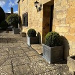 Hand-cast English lead planters