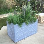 Lead Trough Planter with diamond art-deco detail made in the UK.