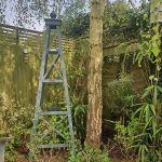 Bespoke Accoya painted wooden garden obelisk made in the UK.