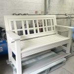 Latticed Modern Painted Wooden Bench