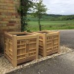 St Hugh’s bespoke oak wooden planter handcrafted in the UK