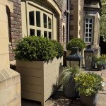 Tall slatted Accoya planters perfect depth for topiary trees and Buxus balls.