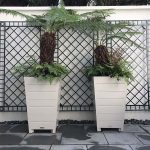 Contemporary tapered painted Accoya wooden planters