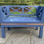 Two Seater Bespoke Designer Studded Wooden Garden Bench